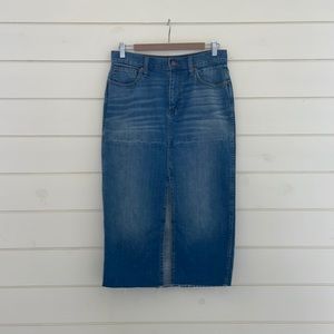 Madewell Midi Denim Pencil Skirt size 28